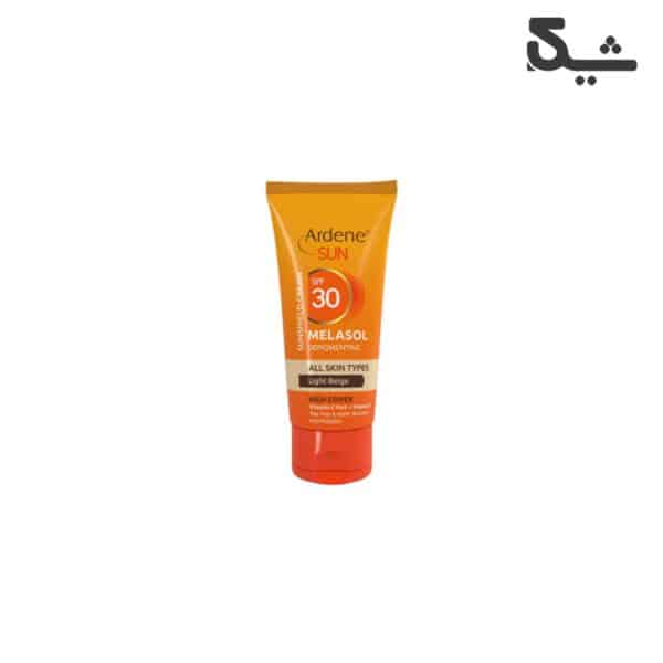 کرم ضد آفتاب رنگی ضدلک آردن سان مدل Melasol با SPF30 مناسب انواع پوست حجم 50 میلی لیتر