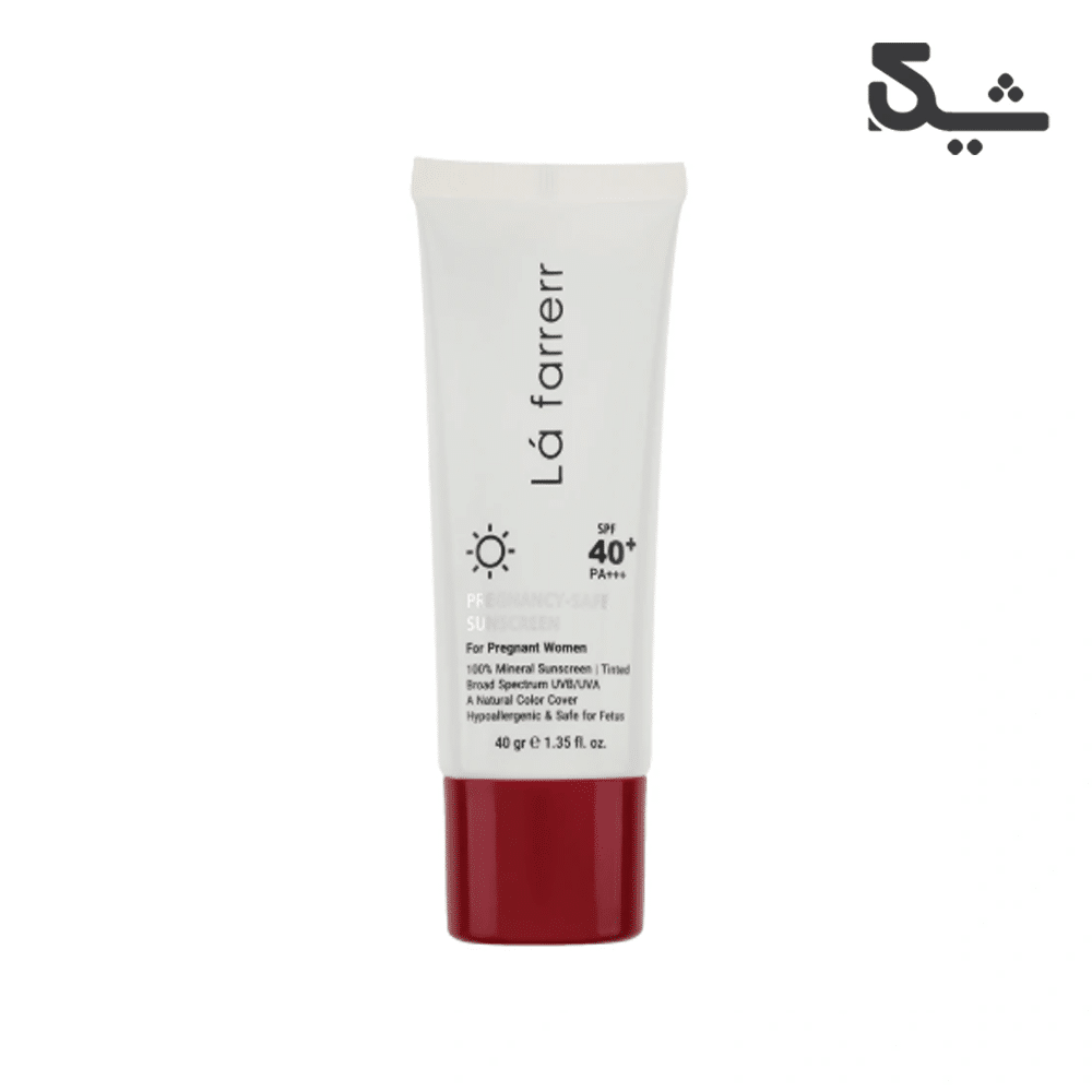 کرم ضدآفتاب مینرال رنگی SPF40 مخصوص خانم‌های باردار لافارر 40 گرم