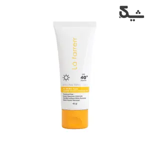 کرم ضد آفتاب مینرال بی‌رنگ SPF40 مناسب پوست حساس لافارر 40 گرم