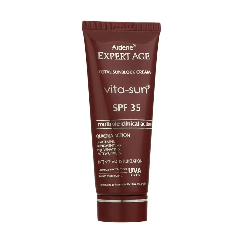 کرم ضد آفتاب آردن روشن کننده و ضدچروک SPF35 مدل ویتا سان ۴۵ میلی لیتر کرم ضد آفتاب آردن روشن کننده و ضدچروک SPF35 مدل ویتا سان ۴۵ میلی لیتر