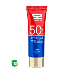 کرم ژل ضدآفتاب ساین‌ اسکین آقایان، با SPF50، مدل بی رنگ، محافظ UVA ،UVB، مناسب پوست چرب