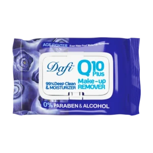 دستمال مرطوب پاک کننده آرایش دافی مدل Q10 طرح میوه بلوبری بسته 50 عددی