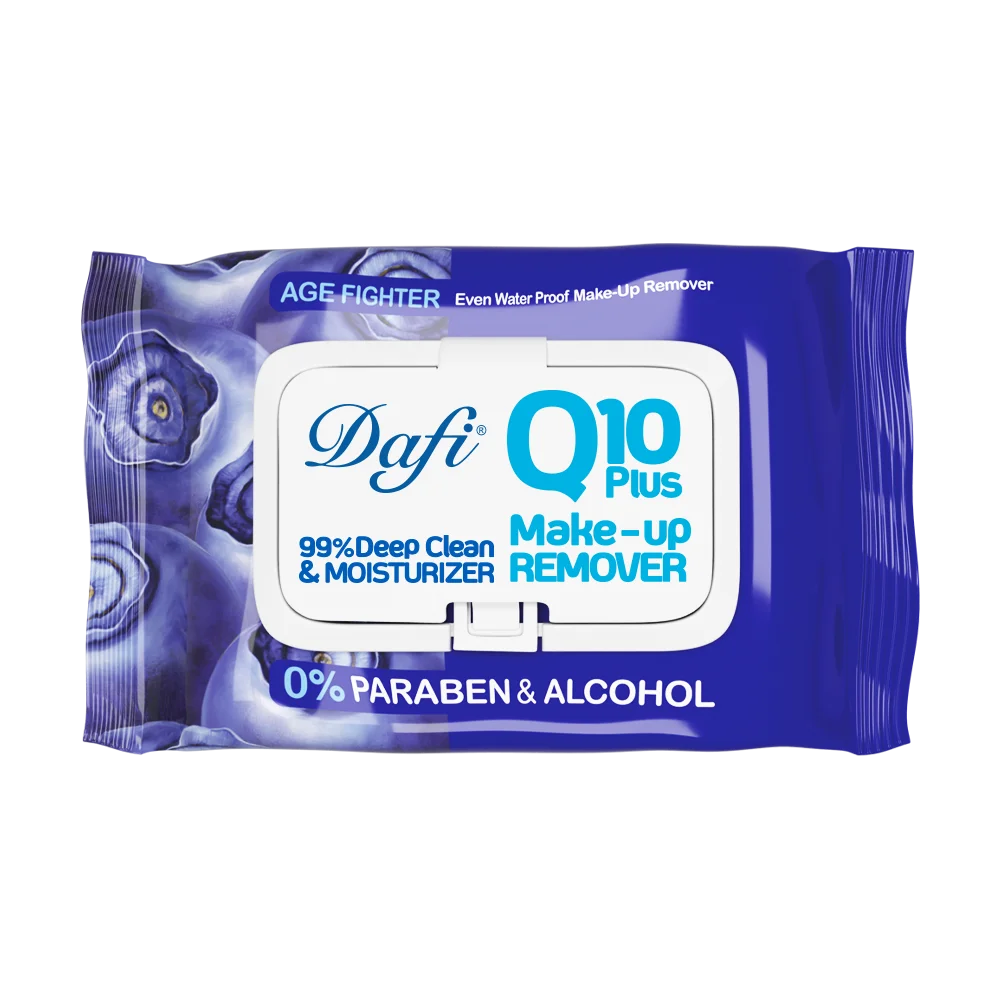 دستمال مرطوب پاک کننده آرایش دافی مدل Q10 طرح میوه بلوبری بسته 50 عددی دستمال مرطوب پاک کننده آرایش دافی مدل Q10 طرح میوه بلوبری بسته 50 عددی