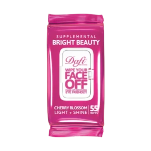 دستمال مرطوب پاک کننده آرایش درب دار دافی مدل شکوفه گیلاس ژاپنی بسته 55 عددی