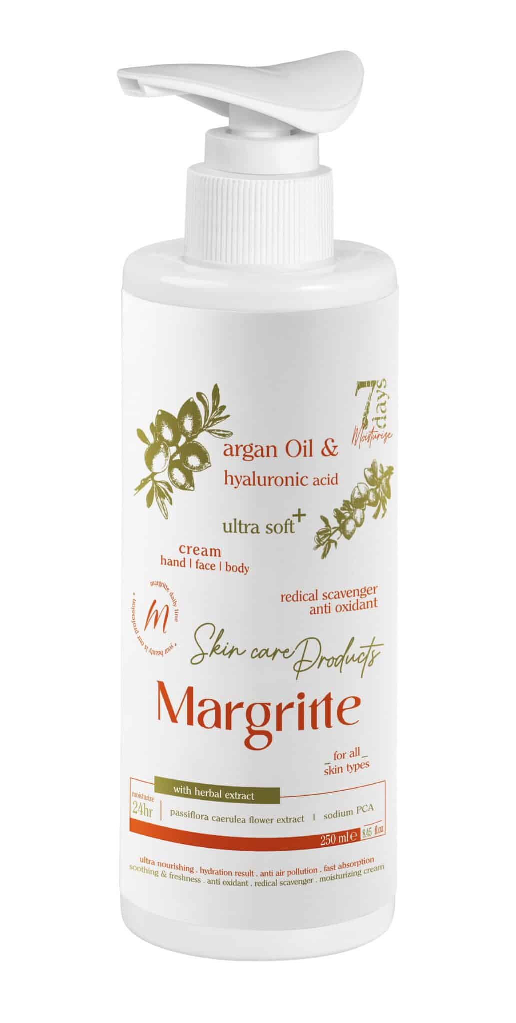 کرم مرطوب کننده و آبرسان آرگان مارگریت حجم 250 میلی لیتر