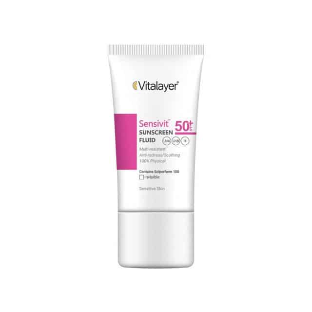 فلوئید ضد آفتاب SPF ۵۰ ویتالیر مدل سنستیو حجم ۵۰ میلی لیتر بی رنگ