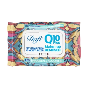 دستمال مرطوب پاک کننده آرایش دافی مدل Q10 طرح گل 2 50 عددی