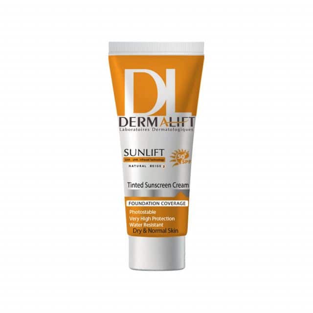 کرم ضد آفتاب SPF50 درمالیفت مناسب پوست خشک و معمولی بژ طبیعی 40 میلی‌لیتر