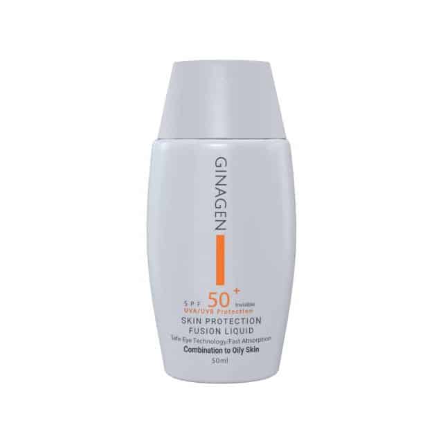 ضد آفتاب فیوژن واتر بی رنگ SPF 50 ژیناژن مناسب پوست چرب و مختلط حجم 50 میلی لیتر