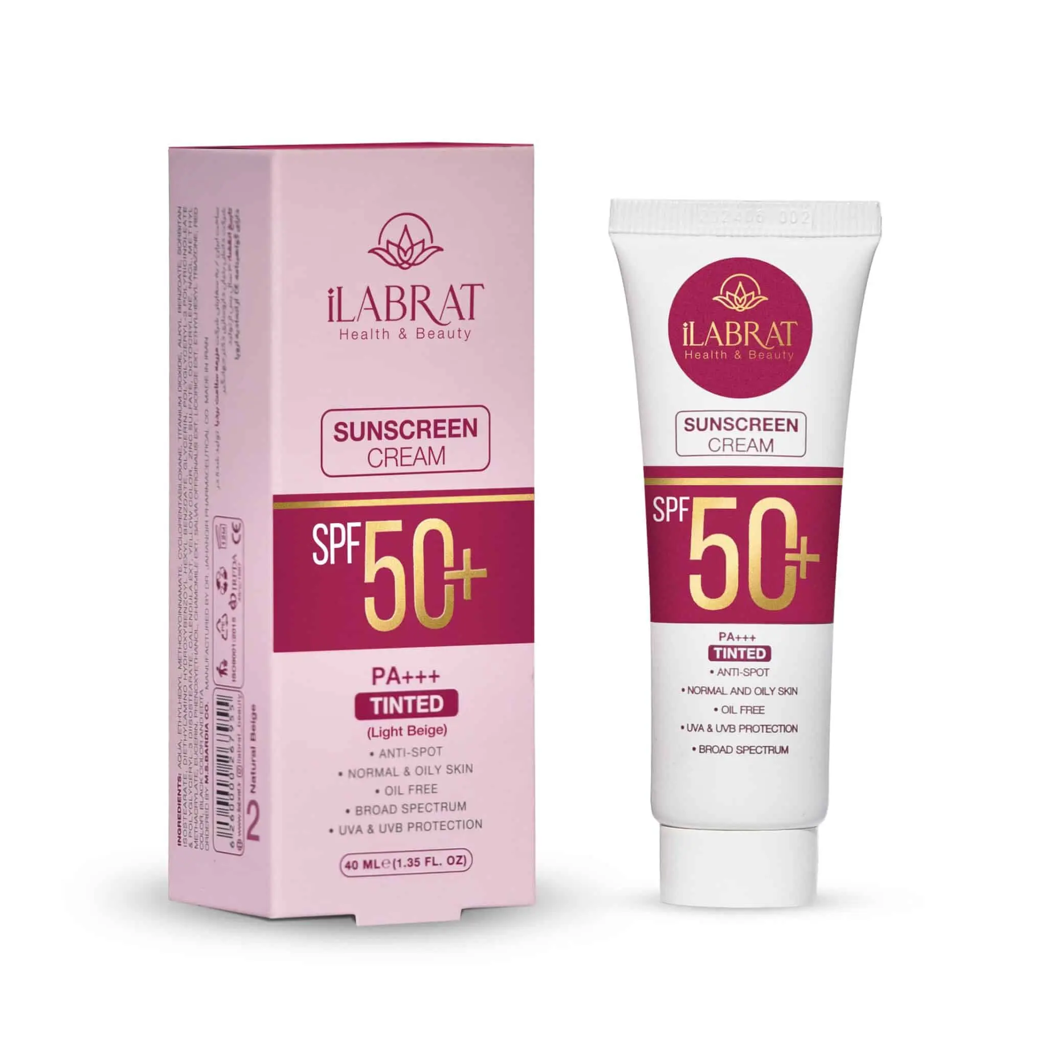 b97d31da-011a-4666-8121-ce95d64138c4 کرم ضدآفتاب ضدلک رنگی ایلابرت (بژ روشن) +SPF50