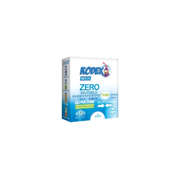 کاندوم کدکس مدل Zero Invisible بسته 3 عددی