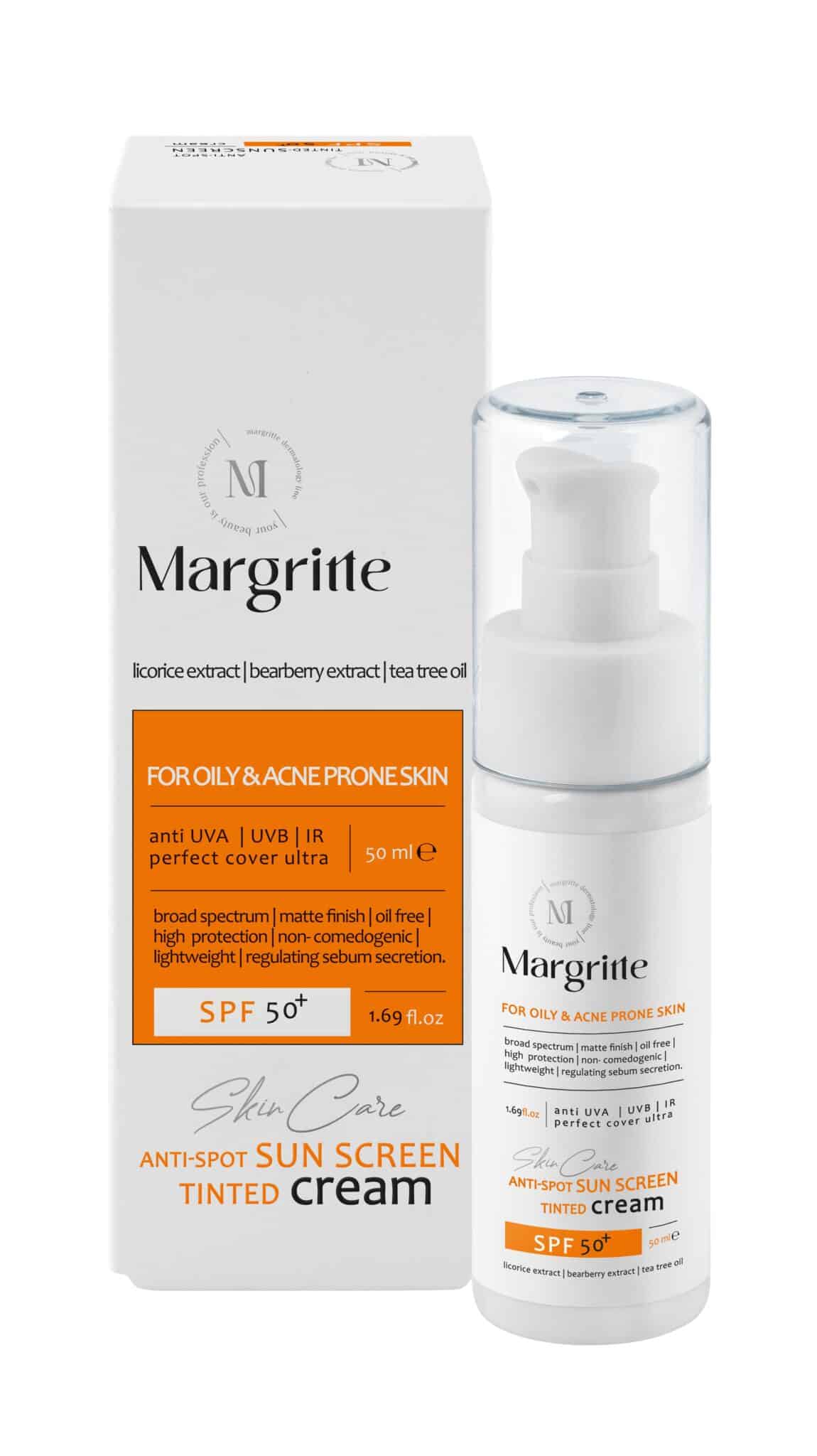 کرم ضدآفتاب و روشن کننده (بژروشن) حجم 50 میلی لیتر SPF 50+ مارگریت کرم ضدآفتاب و روشن کننده (بژروشن) حجم 50 میلی لیتر SPF 50+ مارگریت
