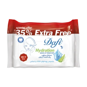 دستمال مرطوب پاک کننده آرایش دافی مدل اکسترا بسته 27 عددی