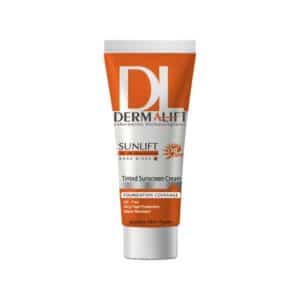 کرم ضد آفتاب SPF50 درمالیفت مناسب پوست چرب شماره ۳ حجم ۴۰ میلی لیتر بژ تیره